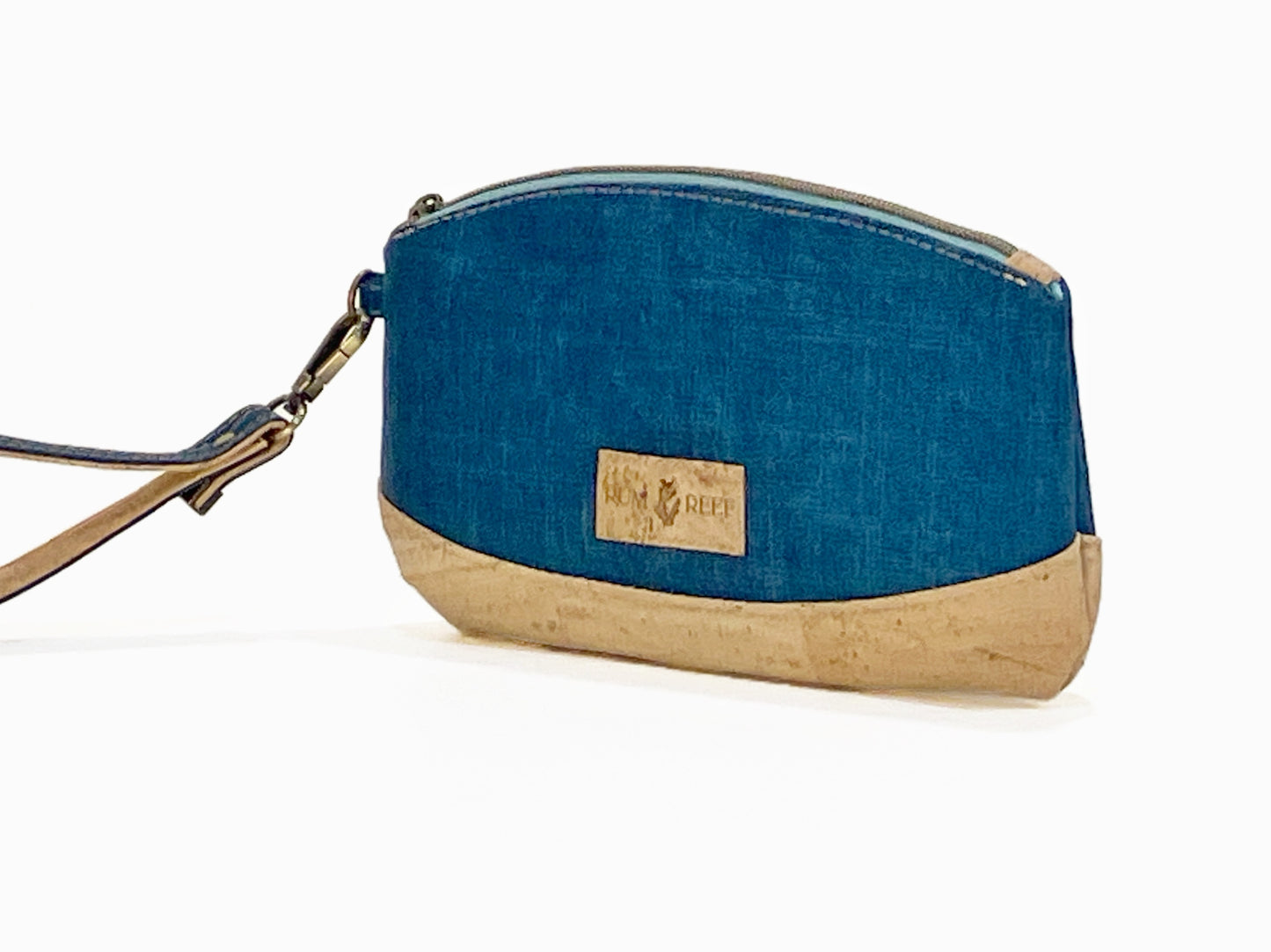 Wristlet in Navy and Cork