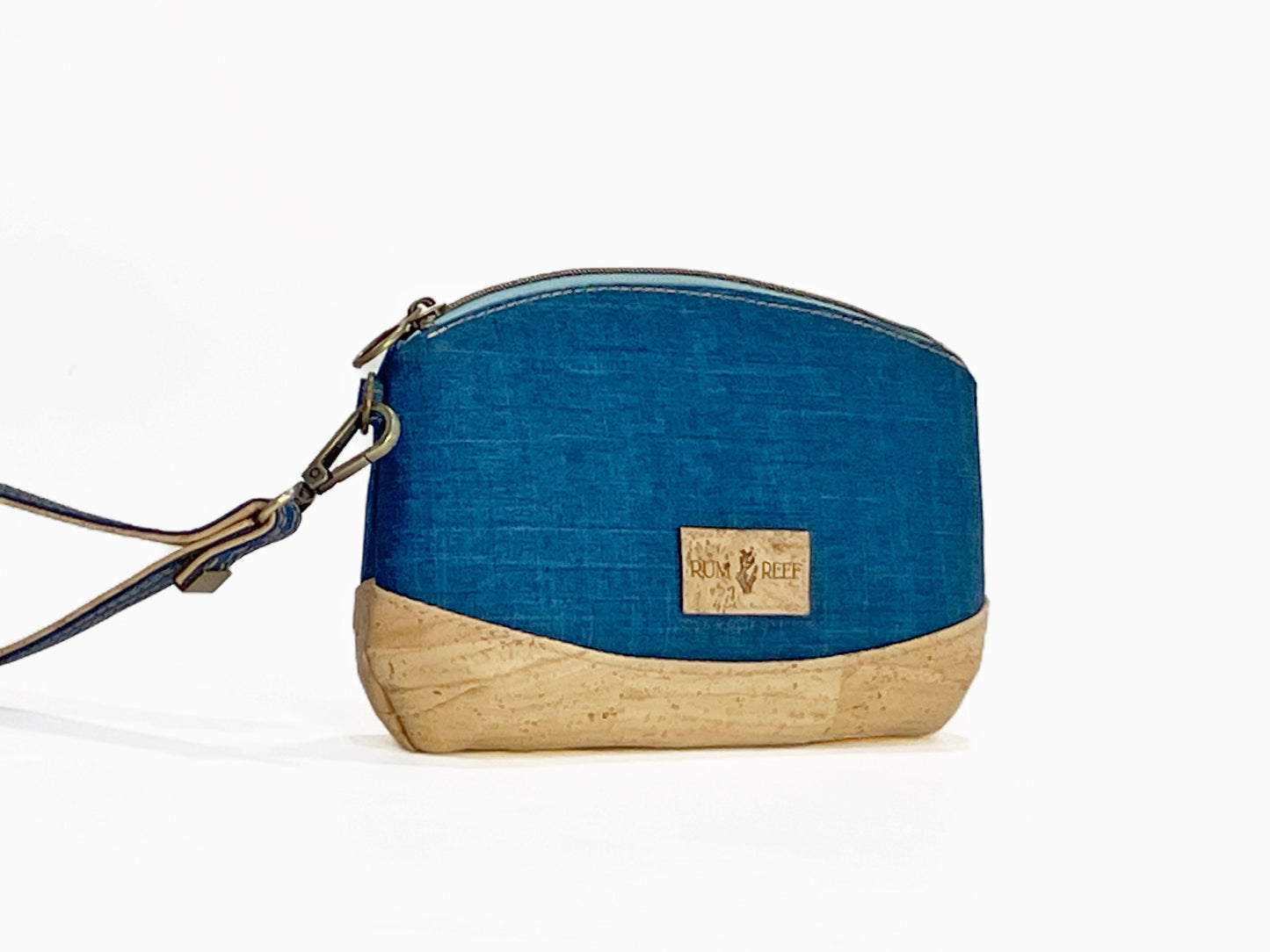 Wristlet in Navy and Cork