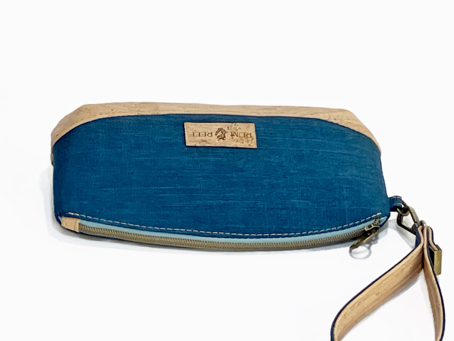 Wristlet in Navy and Cork