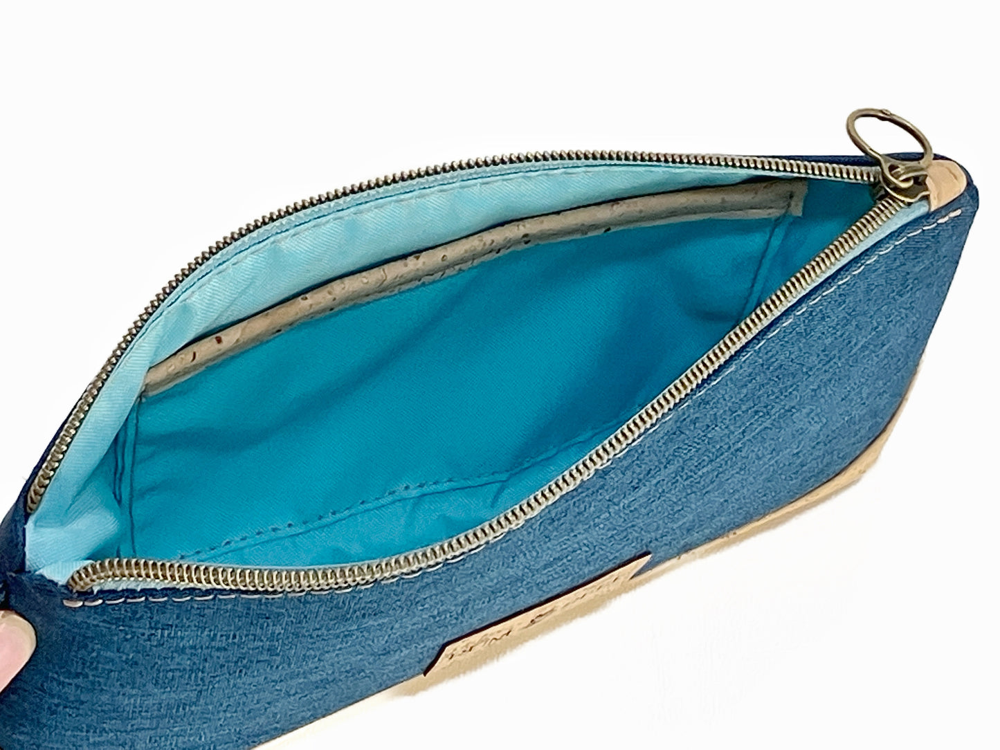 Wristlet in Navy and Cork