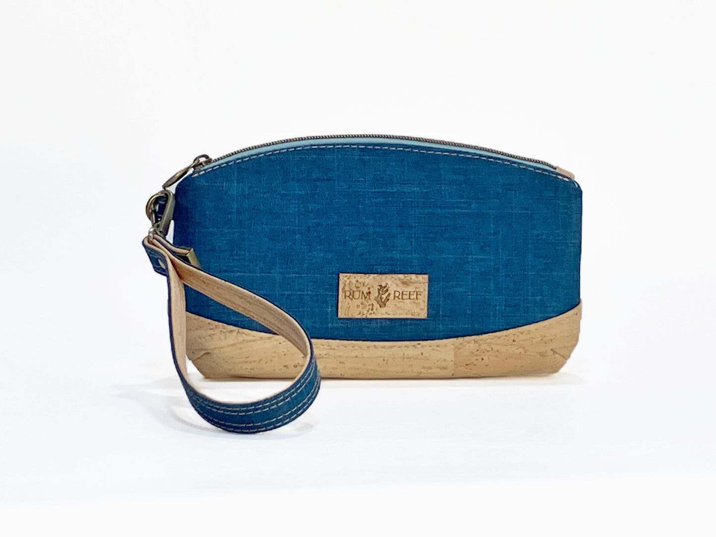 Wristlet in Navy and Cork