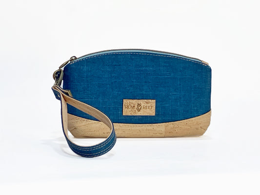 Wristlet in Navy and Cork