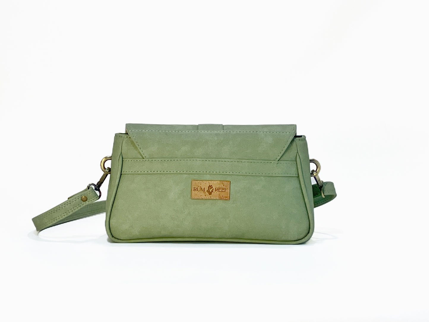 Medium Crossbody Bag with Flap in Soft Green and Palm