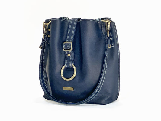 Slouchy Navy Shoulder Bag – Jellyfish Interior