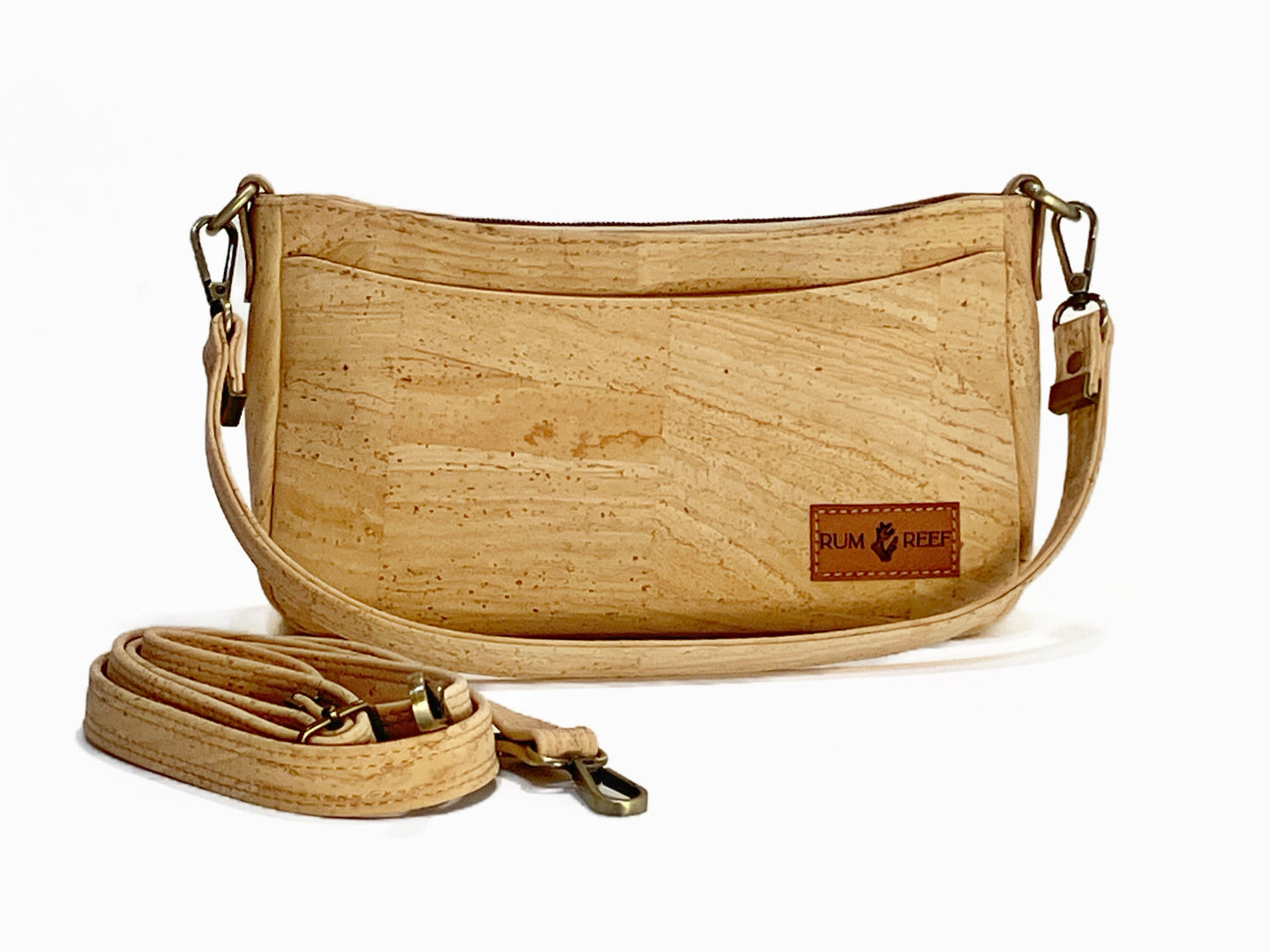 Small cork crossbody bag with additional shoulder strap