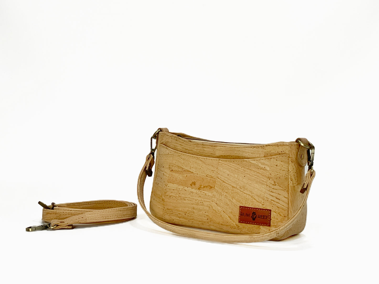 Small cork crossbody bag with additional shoulder strap