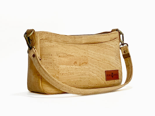 Small cork crossbody bag with additional shoulder strap