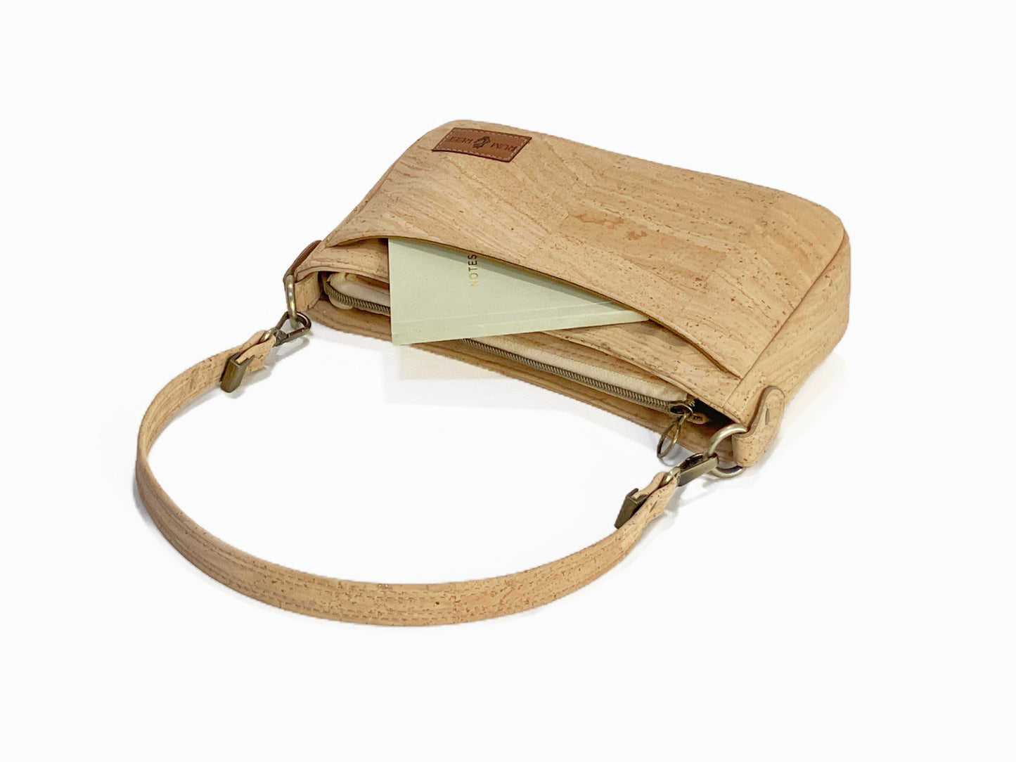 Small cork crossbody bag with additional shoulder strap