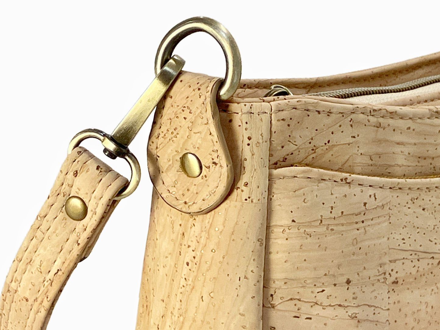 Small cork crossbody bag with additional shoulder strap