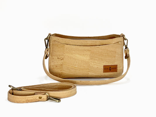 Small cork crossbody bag with sealife accents