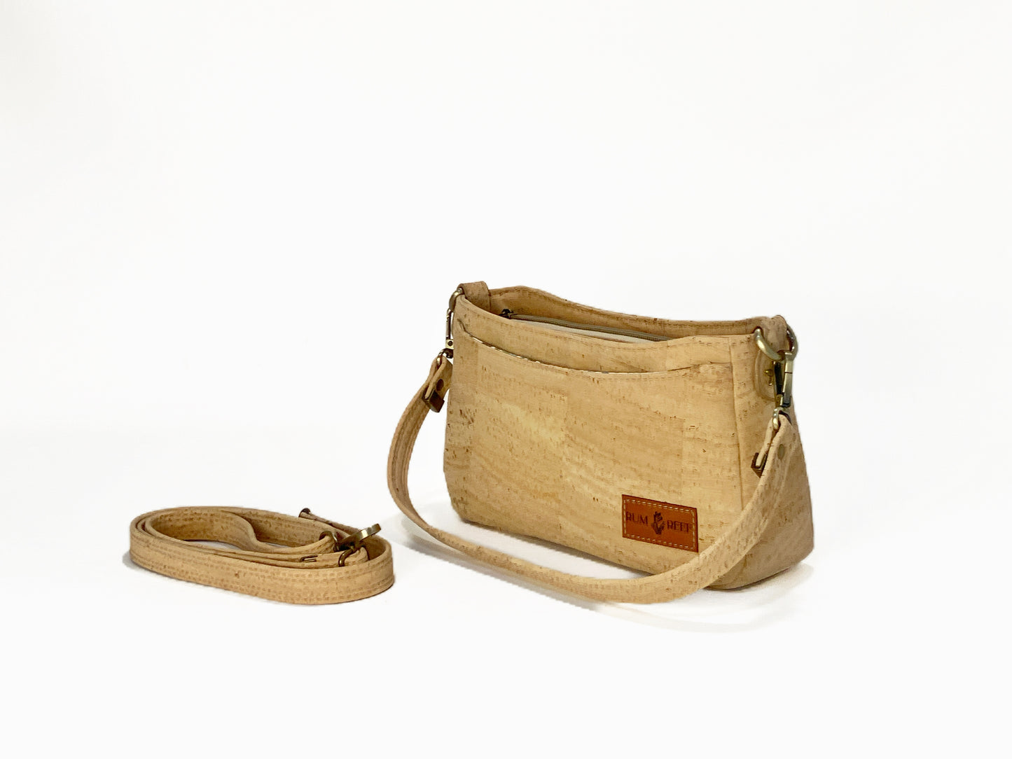 Small cork crossbody bag with sealife accents