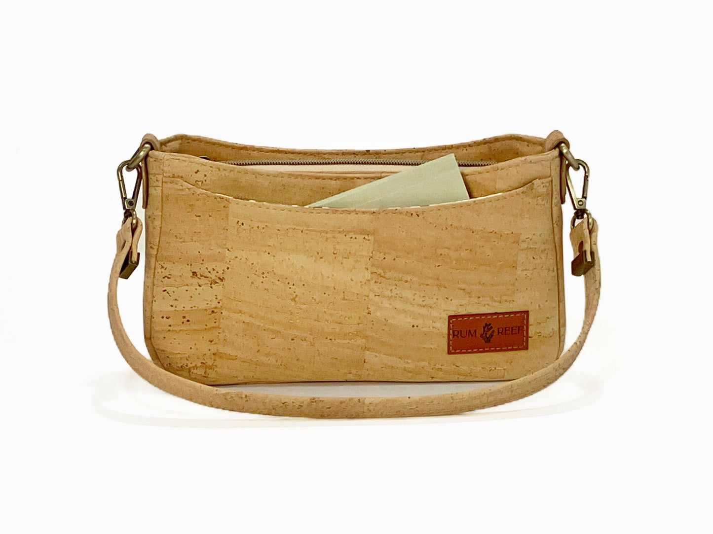Small cork crossbody bag with sealife accents