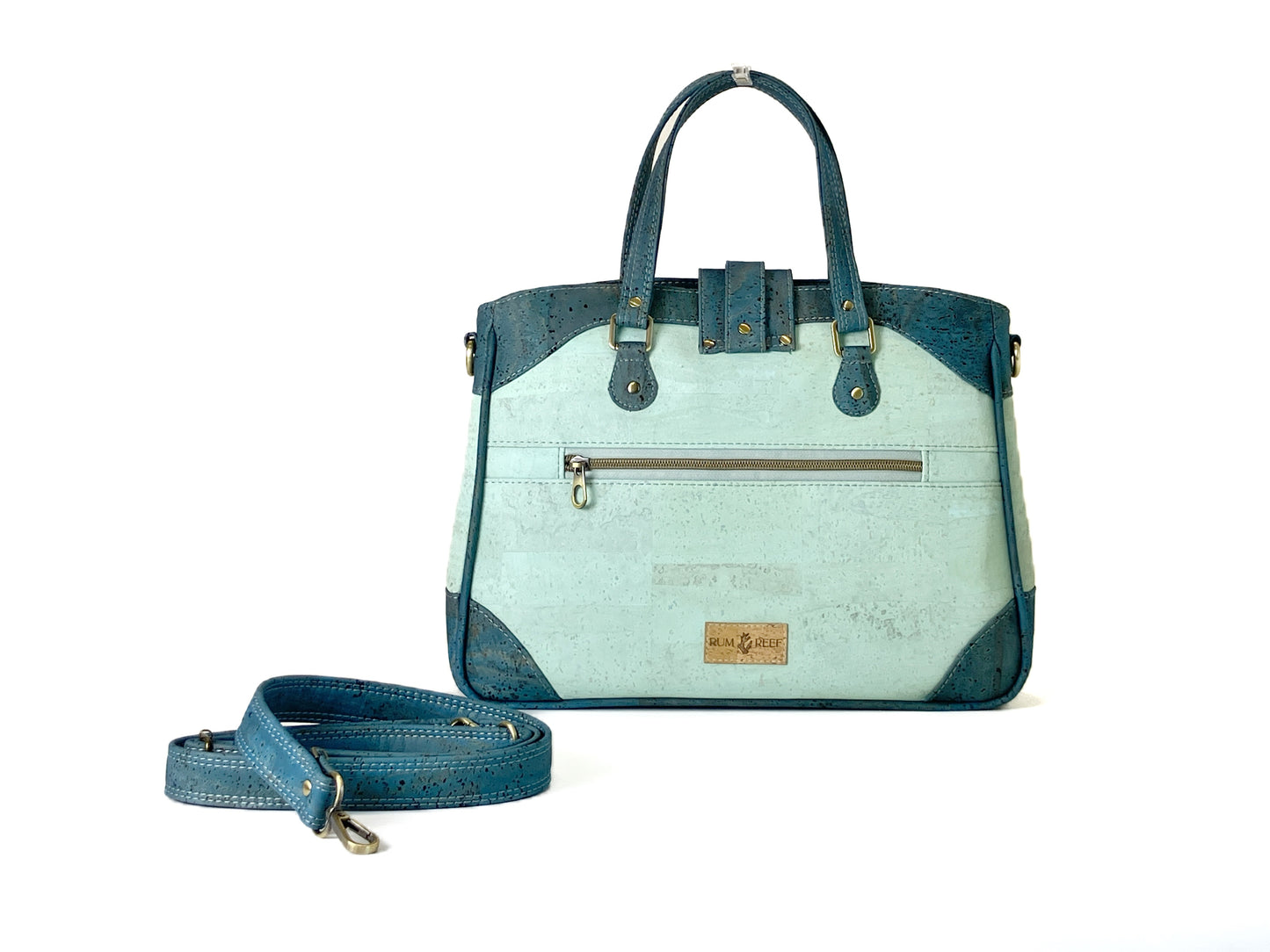 Large Crossbody Bag in Aqua and Teal