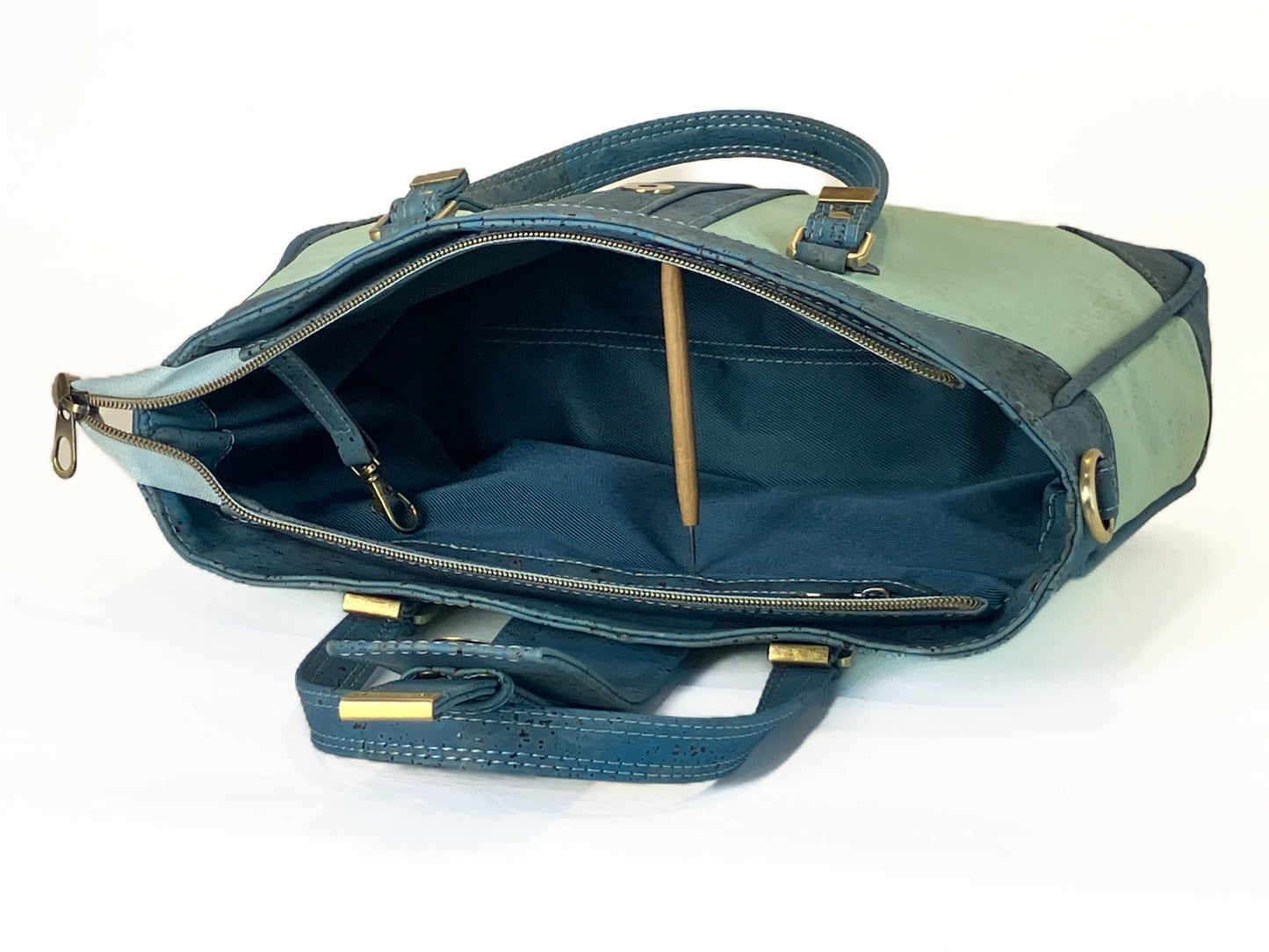 Large Crossbody Bag in Aqua and Teal