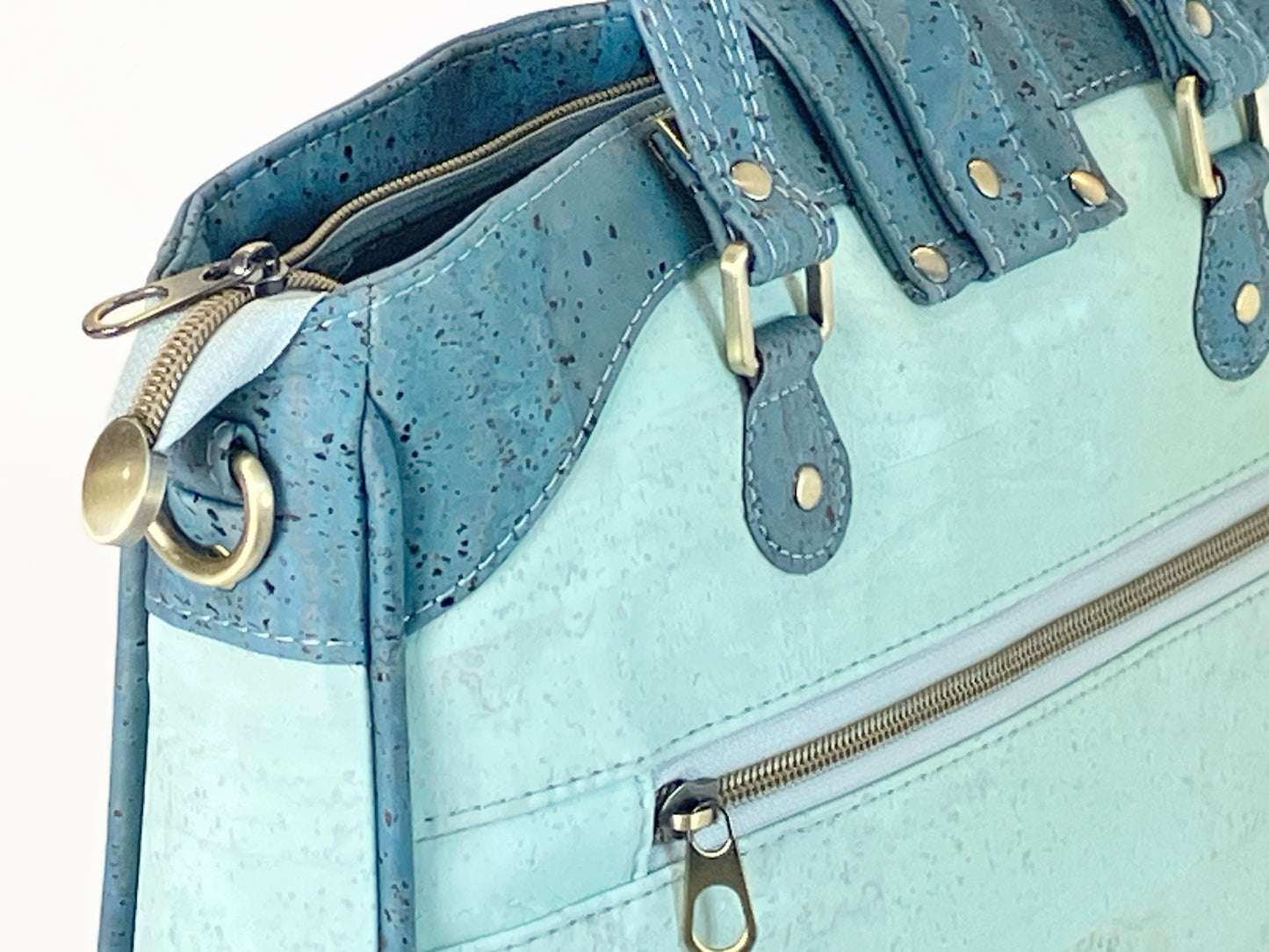 Large Crossbody Bag in Aqua and Teal