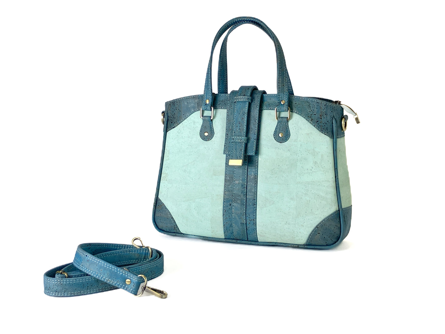 Large Crossbody Bag in Aqua and Teal