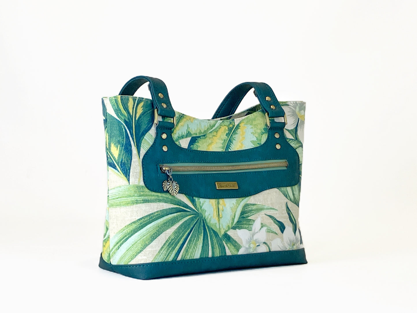 Tropical Floral and Teal Shoulder Bag