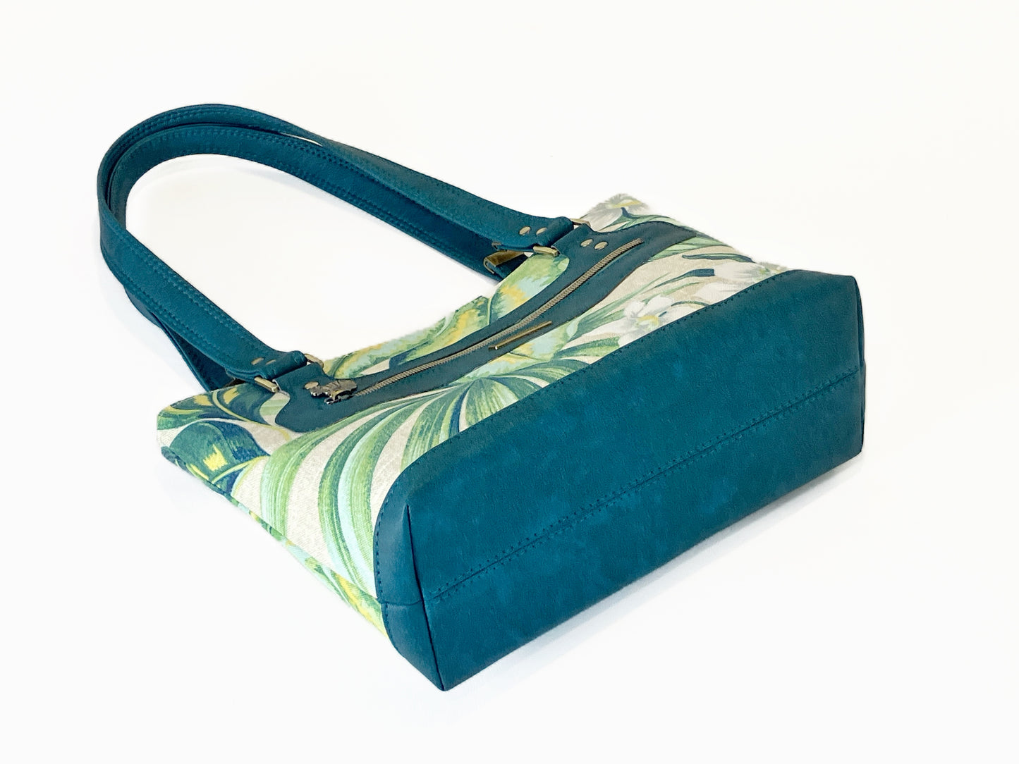 Tropical Floral and Teal Shoulder Bag